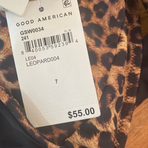 NWT Good American Showoff Curve Bikini Top 4XL DD Leopard Print Swimwear Beach - Picture 6 of 8